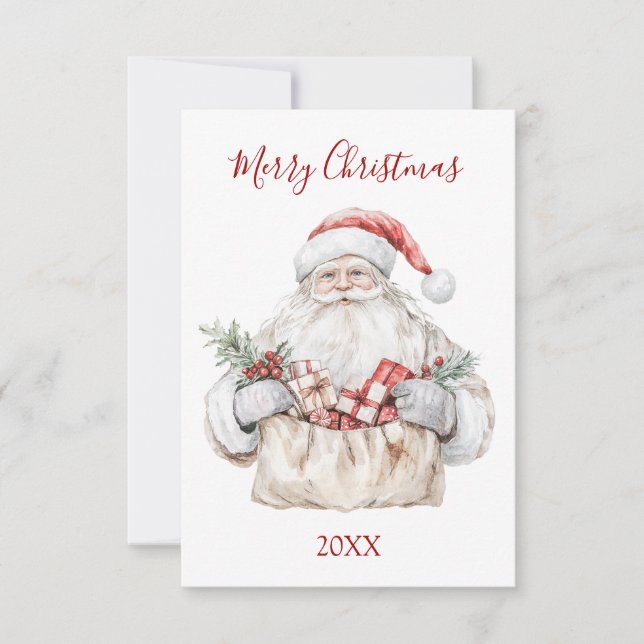 Carte De Correspondance Père Noël avec cadeaux de Noël (Devant)