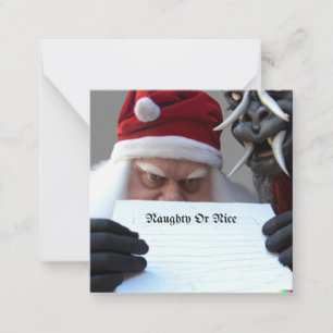 Carte De Correspondance Père Noël et Krampus Naughty ou Nice Christmas Car