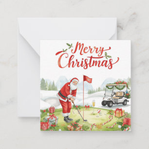 Carte De Correspondance Père Noël golfeur Golf Noël Vacances 
