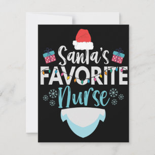 Carte De Correspondance Père Noël Infirmière préférée Funny Noël Infirmièr