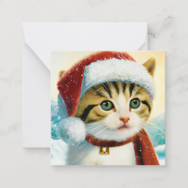 Carte De Correspondance Père Noël Kitty budget mini Noël (Devant)