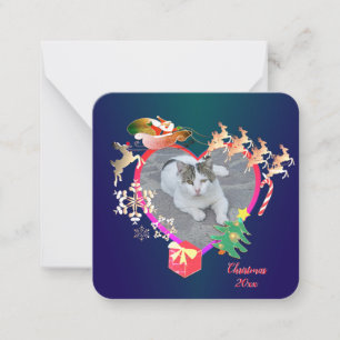 Carte De Correspondance Père Noël Reindeer Photo Heart Frame