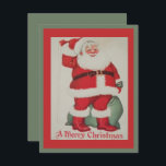 Carte De Correspondance Père Noël vintage Et Sac De Jouets Personnalisé No<br><div class="desc">Cette carte de Noël vintage-rétro présente un joyeux Père Noël dans son costume rouge classique avec son sac de jouets à livrer à ses pieds. Personnalisez en customisant le message au dos et/ou en ajoutant votre nom.</div>