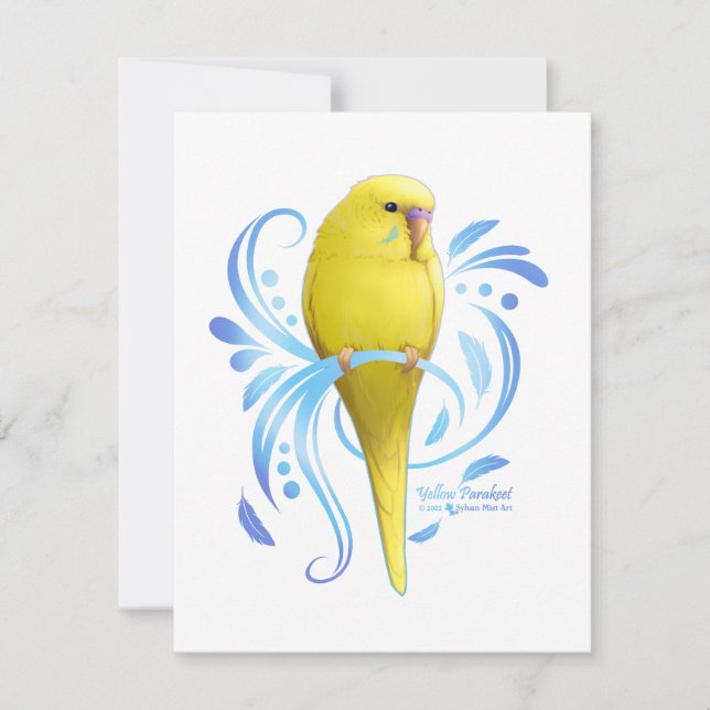 Carte De Correspondance Perruche jaune (Devant)