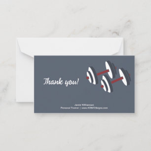 Carte De Correspondance Personal Trainer Dumbbell Landscape Merci