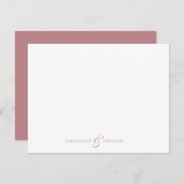 Carte De Correspondance Personalized Couples Stationery Dusty Rose (Devant / Derrière)