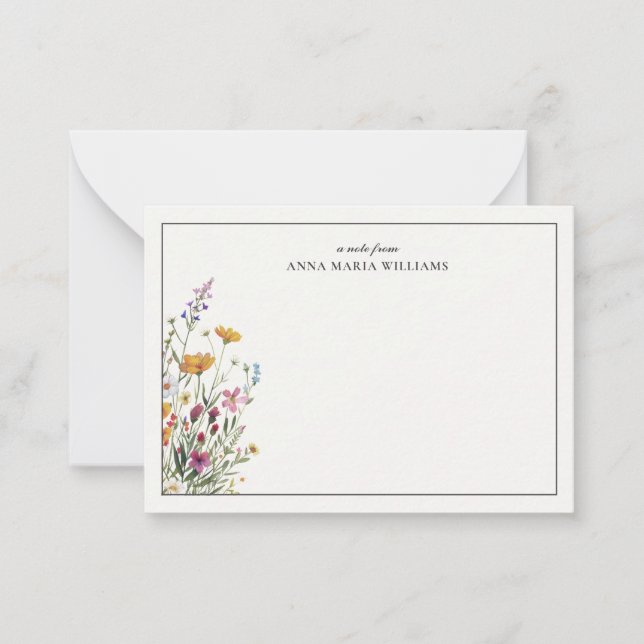 Carte De Correspondance  Personalized Elegant Boho Chic Note Card (Devant)