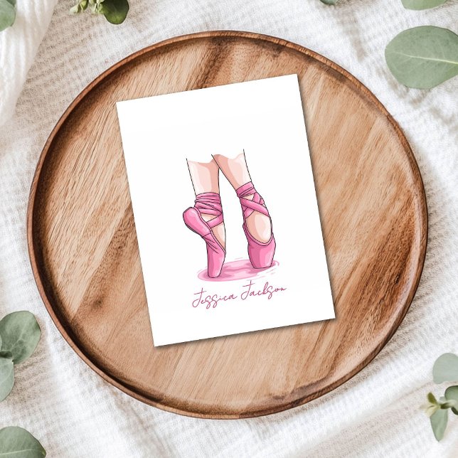 Carte De Correspondance Personalized Pink Ballet Pointe (Créateur téléchargé)