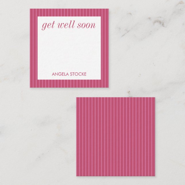 Carte De Correspondance Personalized Pink Stripe (Devant / Derrière)