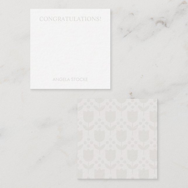 Carte De Correspondance Personalized Retro Flower (Devant / Derrière)