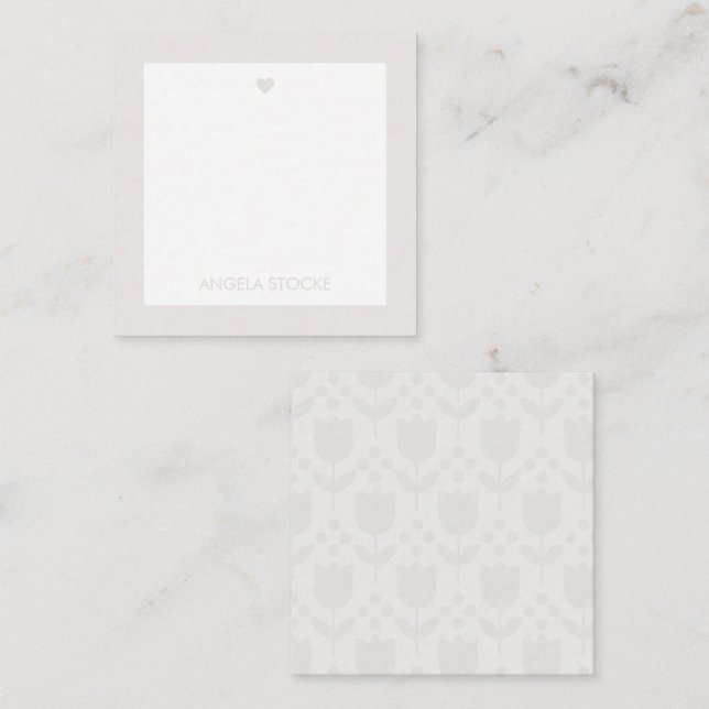 Carte De Correspondance Personalized Retro Flower (Devant / Derrière)