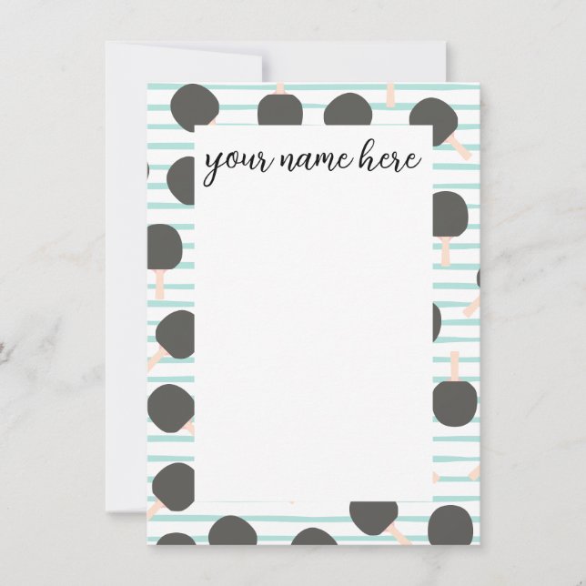 Carte De Correspondance Personalized Table Tennis Notecards (Devant)