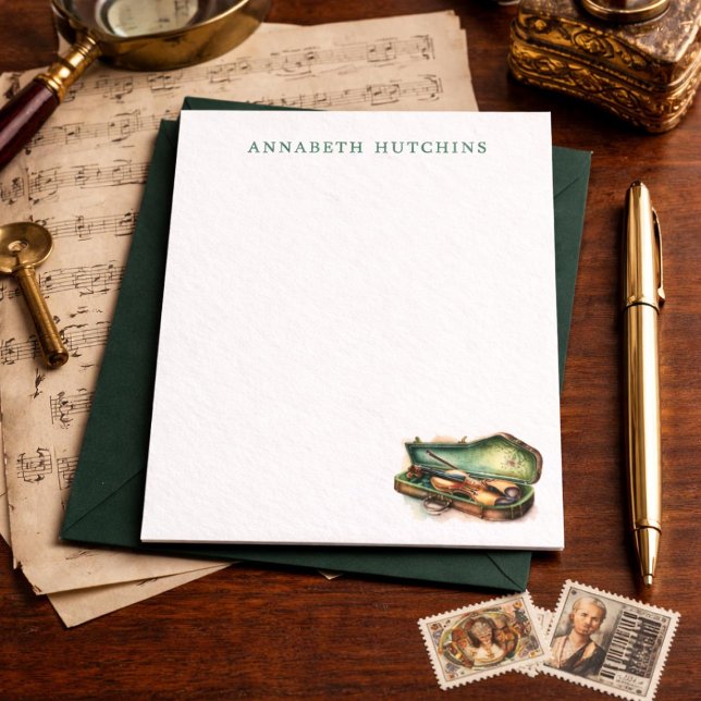 Carte De Correspondance Personalized Violin Stationery Note Cards (Créateur téléchargé)