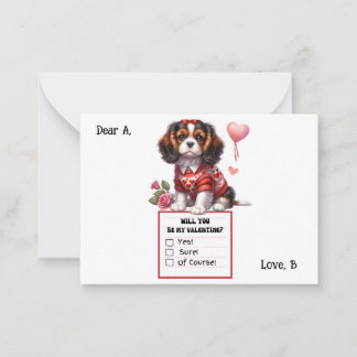 Carte De Correspondance Personnalisable Cavalier King Charles Valentine No