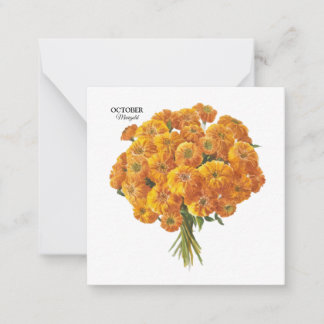 Carte De Correspondance Personnalisable Octobre Marigold Cadeau Anniversai
