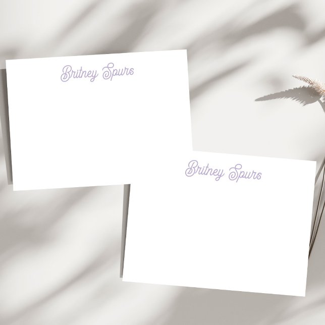 Carte De Correspondance Personnalisé Monogramme Violet Lavande Chic Nom (Créateur téléchargé)