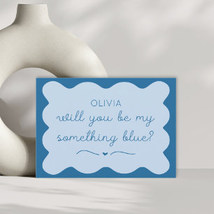 Carte De Correspondance Personnalisé Soyez Mon Quelque Chose De Bleu Wavy