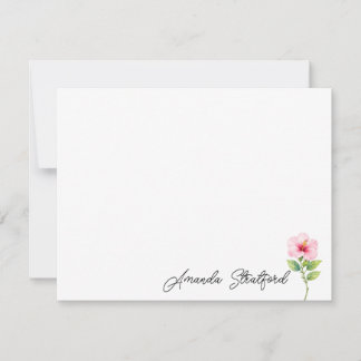 Carte de correspondance personnalisée à l'hibiscus