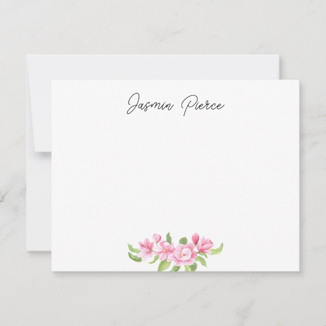 Carte de correspondance personnalisée avec fleur d (Devant)