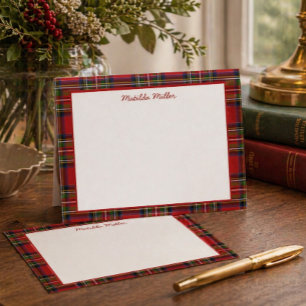 Carte de correspondance personnalisée avec tartan