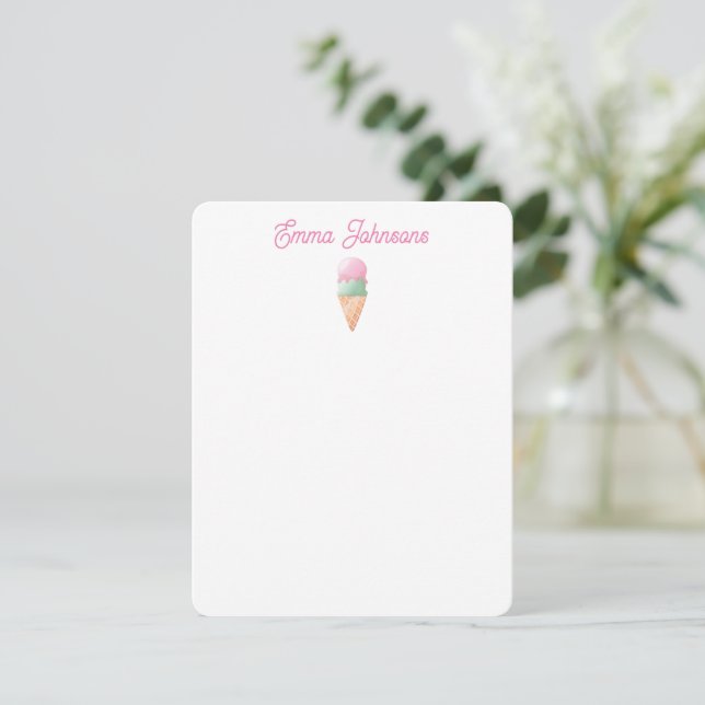 Carte de correspondance personnalisée pour glace (Debout devant)