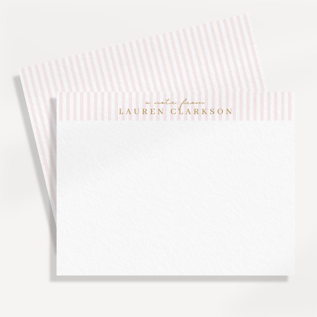Carte de correspondance personnalisée rayée rose é (Créateur téléchargé)