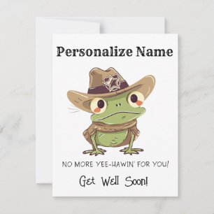Carte De Correspondance Personnaliser Obtenir bien Cowboy Frog Western Yee