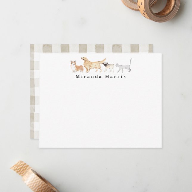 Carte de correspondance personnelle pour chiens et (Devant/Arrière en situation)