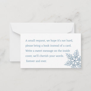 Carte De Correspondance Petit Baby shower de flocon de neige Apportez un l