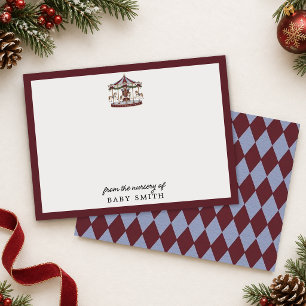 Carte De Correspondance Petit carrousel de Noël de la nurserie joyeuse