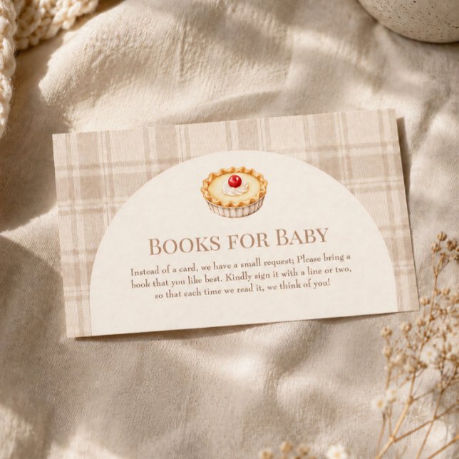 Carte De Correspondance Petit gâteau Cherry Gingham Fal Livres pour bébé (Créateur téléchargé)
