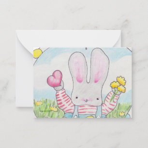 Carte De Correspondance petit lapin valentine