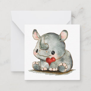 Carte De Correspondance Petit Rhinocéros Plat 