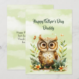 Carte De Correspondance Petite chouette brune Joyeuse fête des pères Papa