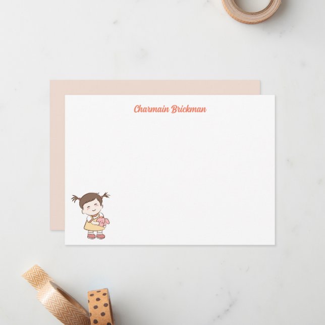 Carte De Correspondance Petite mignonne petite fille bébé (Devant/Arrière en situation)