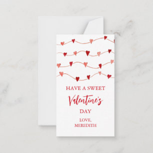 Carte De Correspondance Petites ont une sucré Valentine's Day Kids Class
