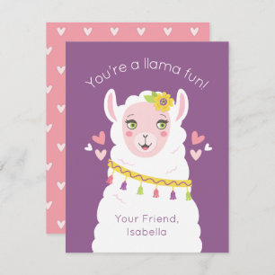 Carte De Correspondance Petits enfants Llama Valentine