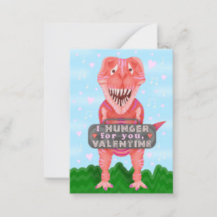 Carte De Correspondance Petits enfants Valentine's Day Dinosaur T-Rex clas