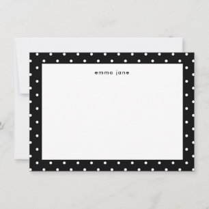 Carte De Correspondance Petits points Noir et Blanc Personnalisé