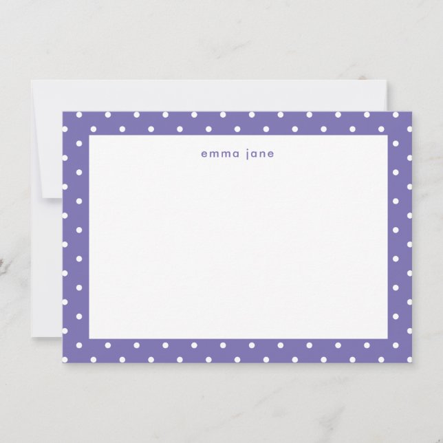 Carte De Correspondance Petits points Périwinkle bleu Personnalisé (Devant)