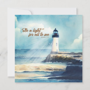 Carte De Correspondance Phare chrétien Écriture Mattew Soyez une lumière