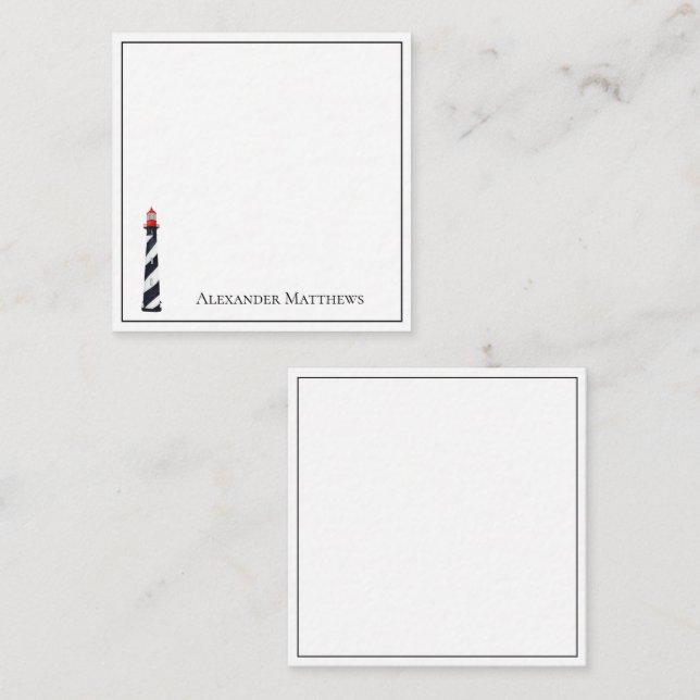 Carte De Correspondance Phare de plage côtière nautique Personnalisé (Devant / Derrière)
