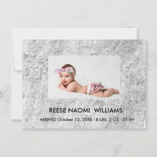 Carte De Correspondance Photo de bébé fille simplement élégant et mignon