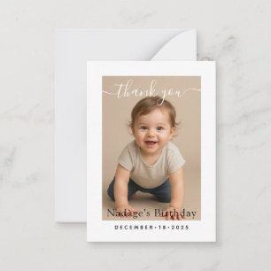 Carte De Correspondance Photo de dîner d'anniversaire avec bordure blanche