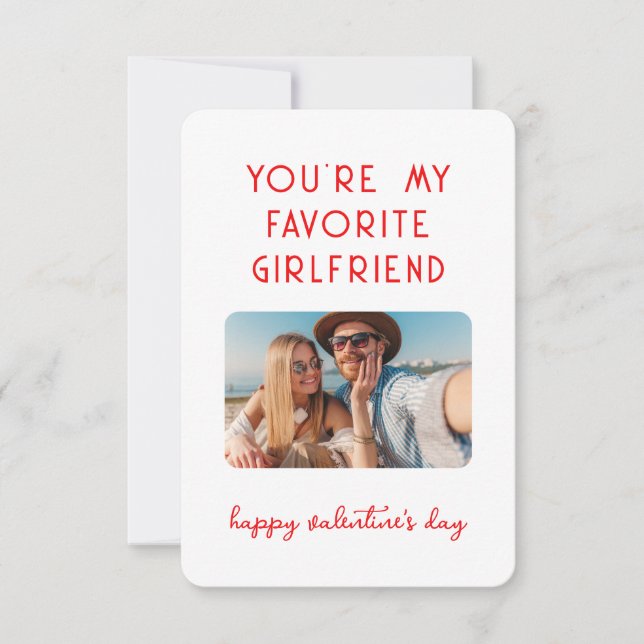 Carte De Correspondance Photo de la Saint-Valentin Tu es ma petite amie pr (Devant)