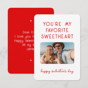 Carte De Correspondance Photo de la Saint-Valentin Tu es mon préféré Chéri