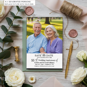 Carte De Correspondance Photo de mise en garde pour les 55 ans de mariage