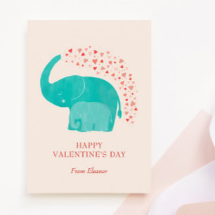 Carte De Correspondance Photo d'éléphant Joyeuse Saint-Valentin Enfant