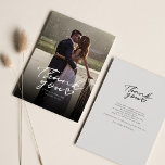 Carte De Correspondance Photo Merci Mariage Lettré à la main<br><div class="desc">Une façon géniale et réfléchie de remercier vos amis,  votre famille et vos collègues qui vous ont honoré leur présence lors de votre mariage avec cette photo moderne,  cartes de remerciement avec script écrit "merci" et un coeur d'amour.</div>
