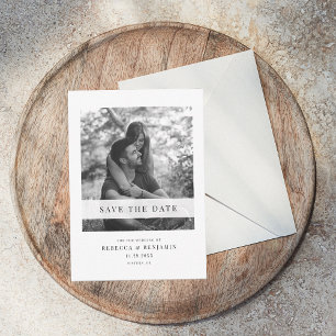 Carte De Correspondance Photo moderne Enregistrer la date Annonce